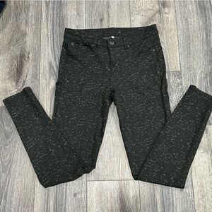 Black Patterned Stretch Jeggings, Size 29